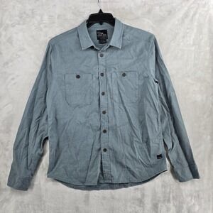 SITKA Mens Button Up Long Sleeve Shirt Medium Gray Hemp Blend Two Pocket‎ Casual